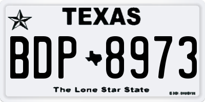 TX license plate BDP8973