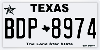 TX license plate BDP8974