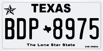 TX license plate BDP8975