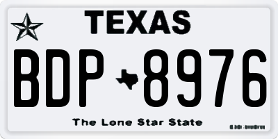 TX license plate BDP8976