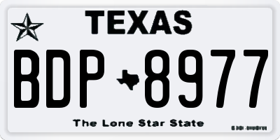 TX license plate BDP8977