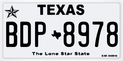 TX license plate BDP8978