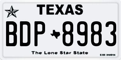 TX license plate BDP8983