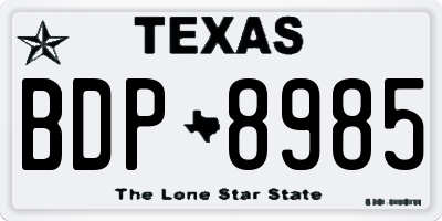 TX license plate BDP8985