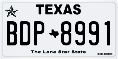 TX license plate BDP8991