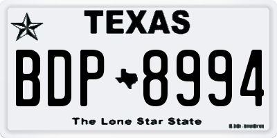 TX license plate BDP8994
