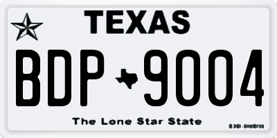 TX license plate BDP9004