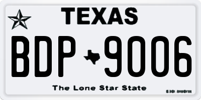 TX license plate BDP9006