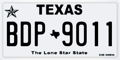 TX license plate BDP9011