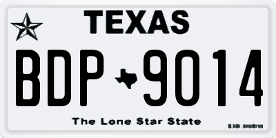 TX license plate BDP9014
