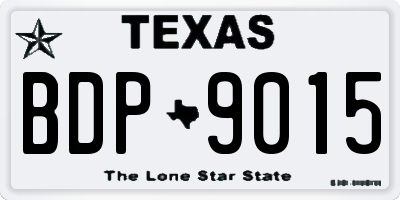 TX license plate BDP9015