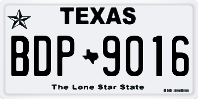 TX license plate BDP9016