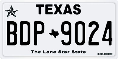 TX license plate BDP9024