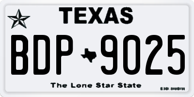 TX license plate BDP9025