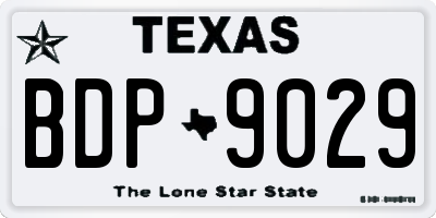 TX license plate BDP9029