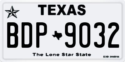 TX license plate BDP9032