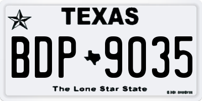 TX license plate BDP9035
