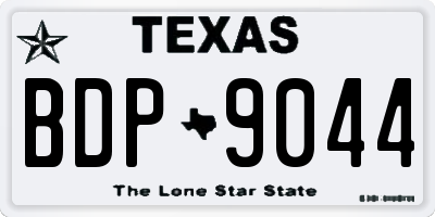 TX license plate BDP9044