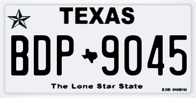 TX license plate BDP9045