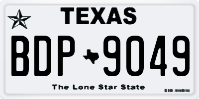 TX license plate BDP9049