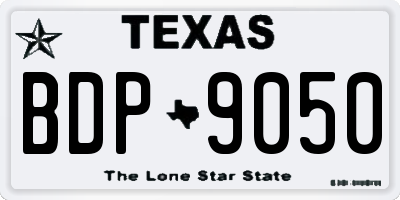 TX license plate BDP9050
