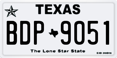 TX license plate BDP9051