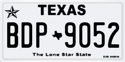 TX license plate BDP9052
