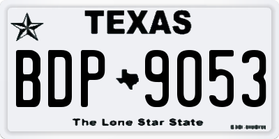 TX license plate BDP9053
