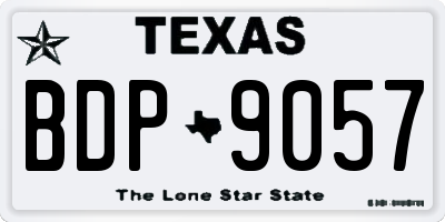 TX license plate BDP9057