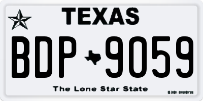 TX license plate BDP9059