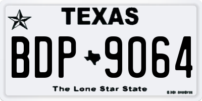 TX license plate BDP9064