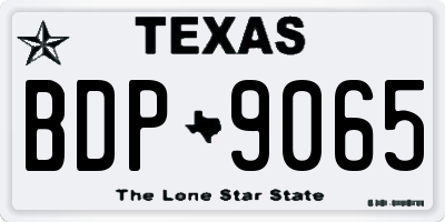 TX license plate BDP9065
