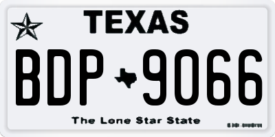 TX license plate BDP9066