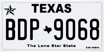 TX license plate BDP9068