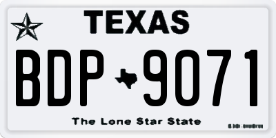 TX license plate BDP9071