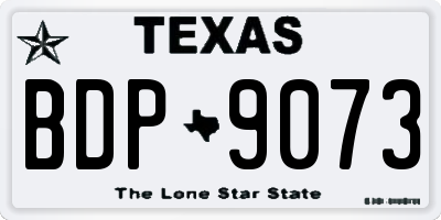 TX license plate BDP9073