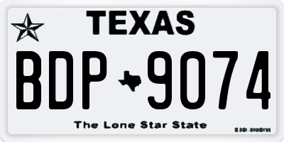 TX license plate BDP9074