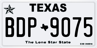 TX license plate BDP9075