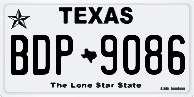 TX license plate BDP9086