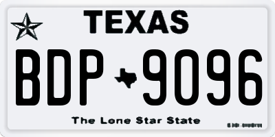 TX license plate BDP9096