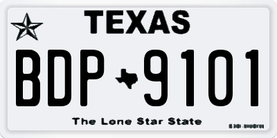 TX license plate BDP9101