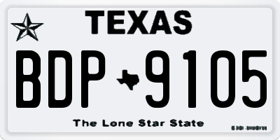 TX license plate BDP9105