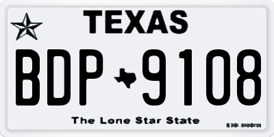 TX license plate BDP9108