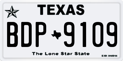 TX license plate BDP9109