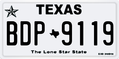 TX license plate BDP9119