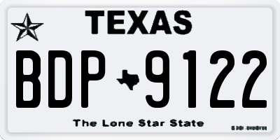TX license plate BDP9122
