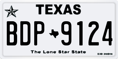 TX license plate BDP9124