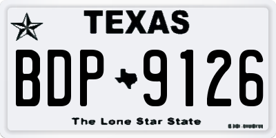 TX license plate BDP9126