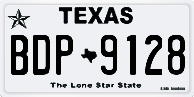 TX license plate BDP9128