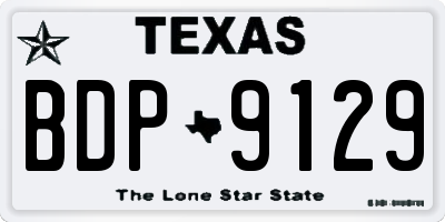 TX license plate BDP9129